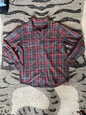 SMITH Red and Blue Plaid Button-Down Shirt
